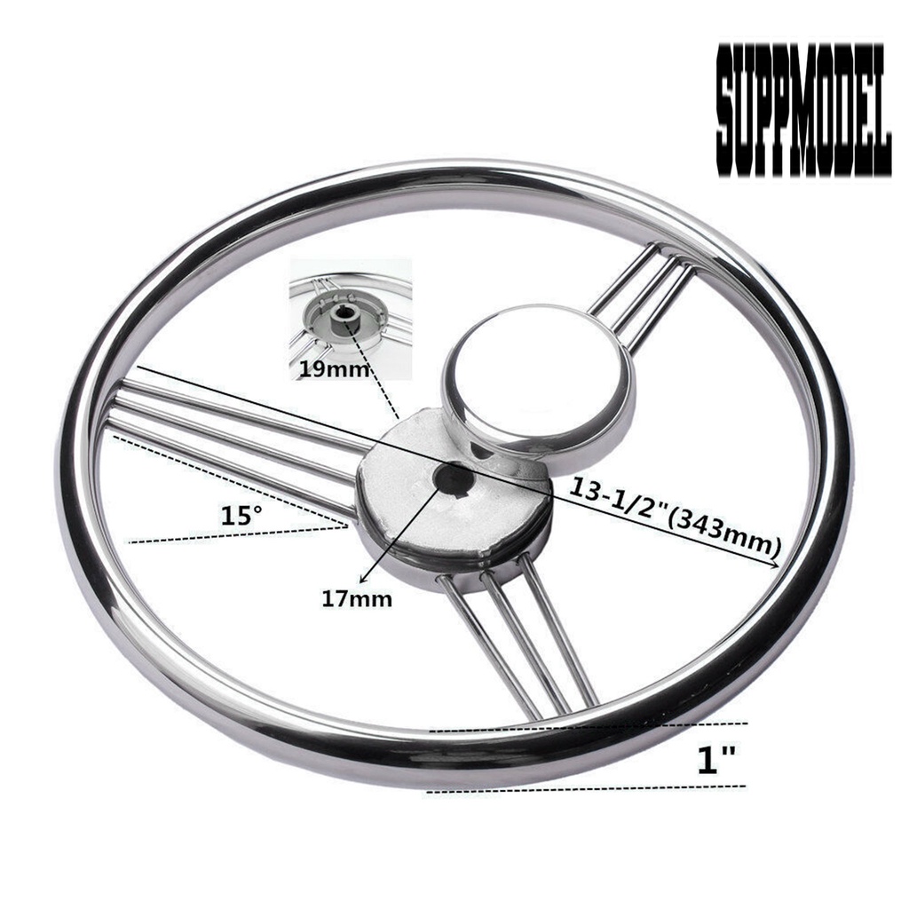 Cover Stir 9 Jari-Jari Bahan Stainless Steel Warna Silver 13.5 &quot;Untuk Perahu