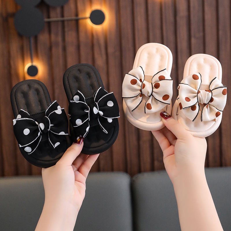 TOPGROSIR LV0168 Sandal Anak Import Motif Pita Besar Polkadot/Fashion Anak Bahan Karet