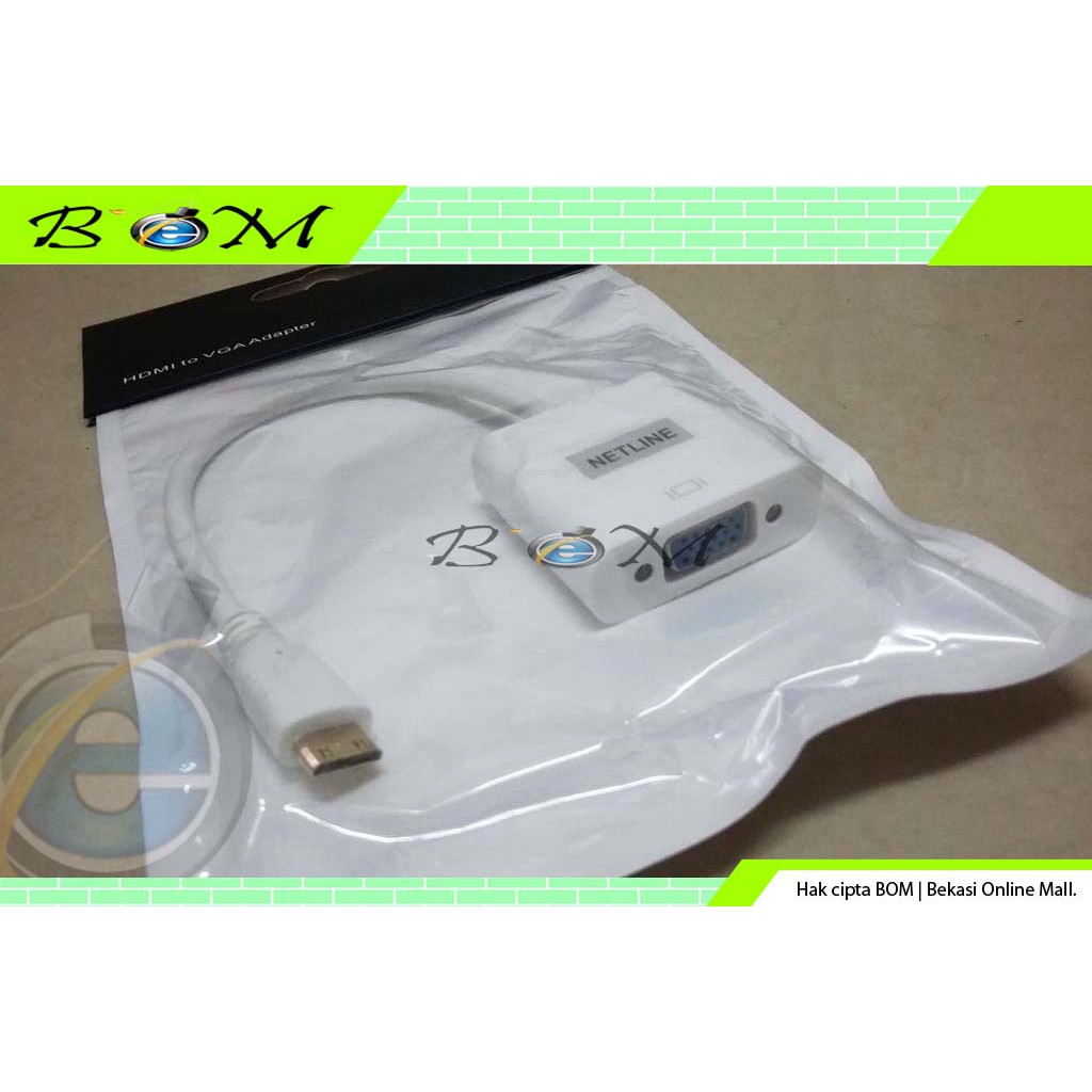 kabel sambungan connector converter mini HDMI to ke VGA Adapter