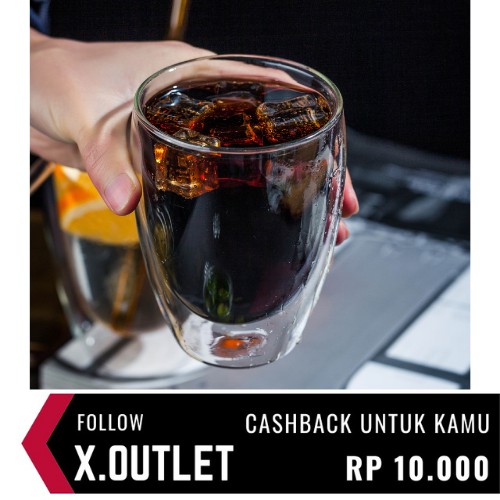 Gelas - Gelas Kaca Double Wall - Mug - 350 ml