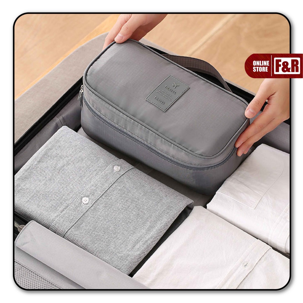 Tas Organizer Travel Pouch Tempat Penyimpanan Pakaian Dalam Bra Celana Dalam Pembalut Serbaguna Traveling Bag Multifungsi Gaya Korea