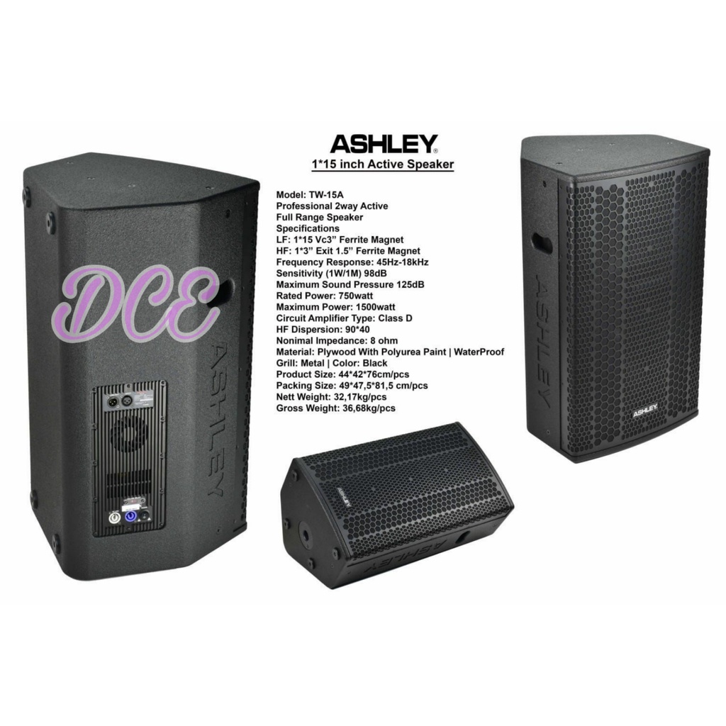 Speaker Aktif 15 Inch Ashley Tw 15a Tw15a Original Ashley