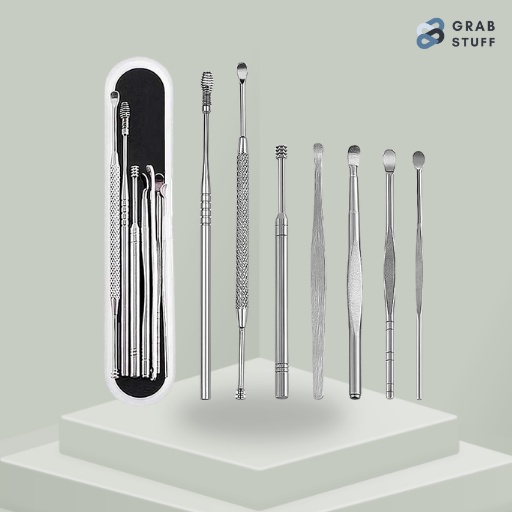 Alat Pembersih Kotoran Telinga Set Korek Kuping Aman Ear Wax Picker / Alat Korek Kuping Stainless Steel Awet Anti Karat Tahan Lama Murah Original / Korek Telinga Dewasa Bahan Stainless