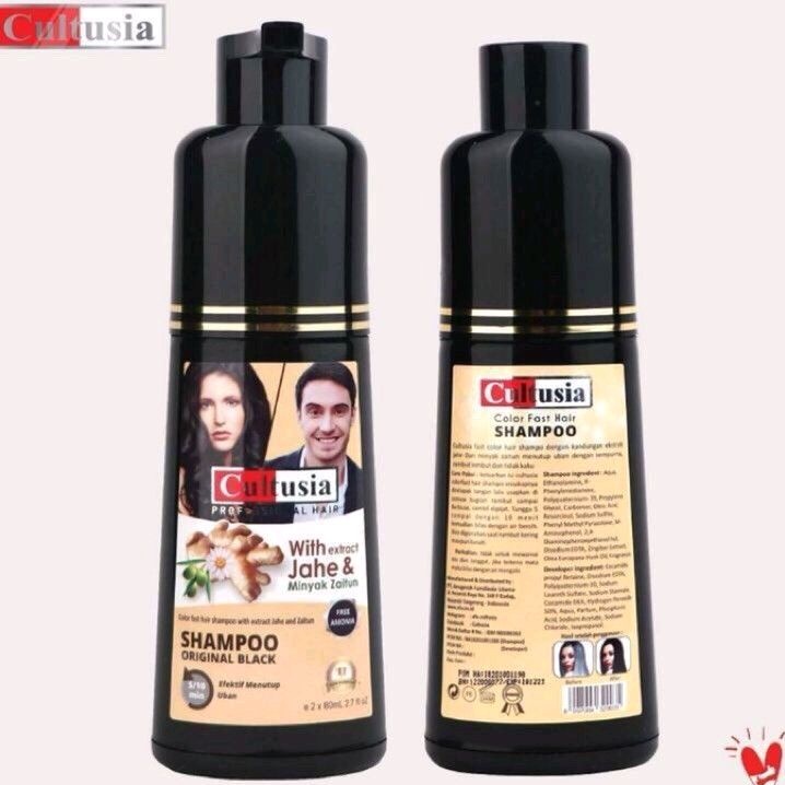 Cultusia Shampoo Original Black Shampoo with Jahe &amp; Minyak Zaitun 160ml