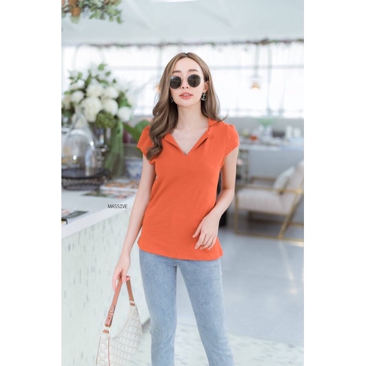 ATASAN MASSIVE MODEL KERAH VNECK IMPORT BANGKOK (BJMSV388)