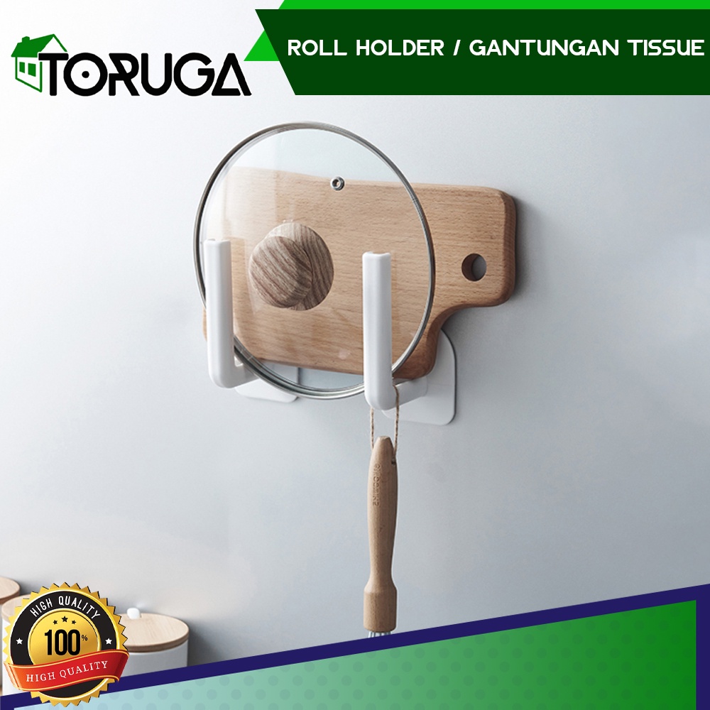 Gantungan Kain Lap Roll Tempat Tisu Dapur Tempel Dinding Holder Tissue Gulung Serbaguna