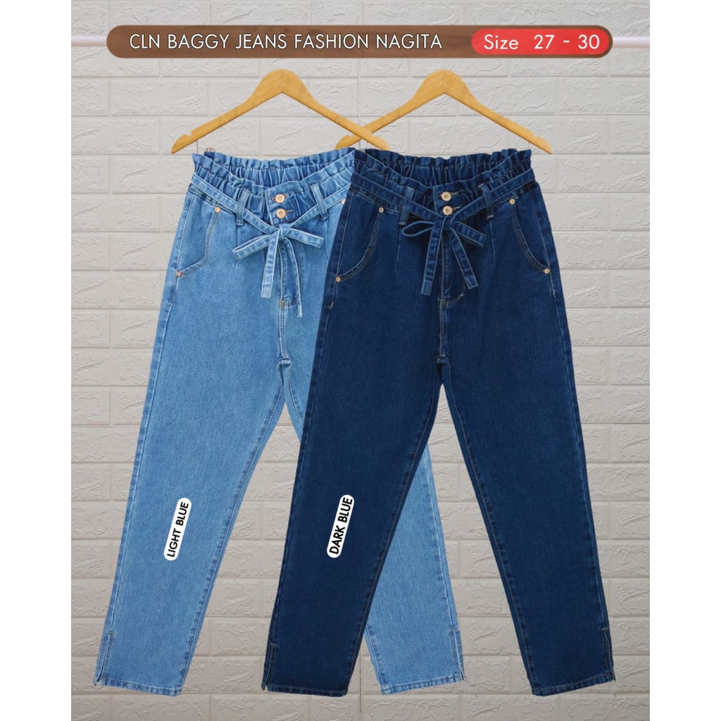 [BISA COD] FS- Celana Jeans Wanita Boyfriend Pinggang karet - Celana Jeans 7/9 - Jeans Pinggang Tali