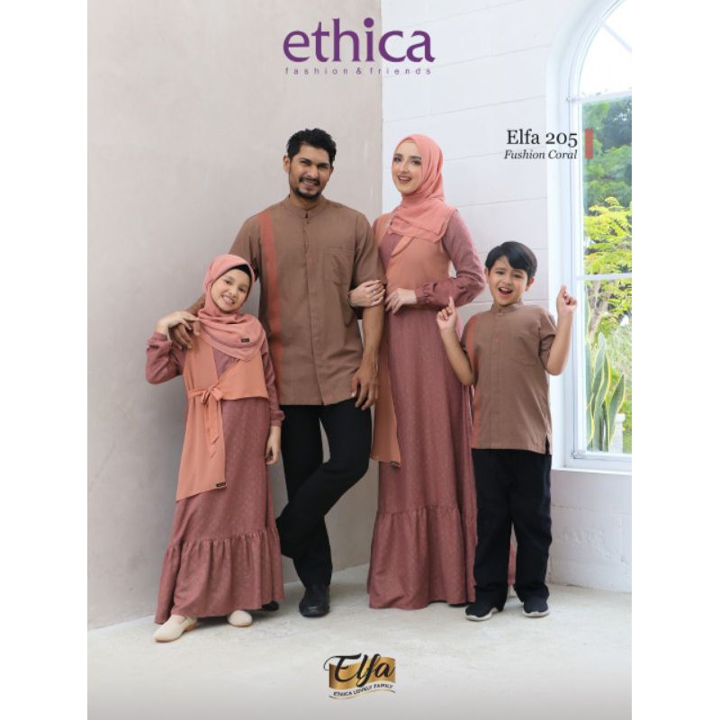 ( Sarimbit Ethica Elfa 205 Fushion Coral ) Gamis Ethica Kagumi 208 Kahfi 176 Kagumi kids 89 Kahfi ki