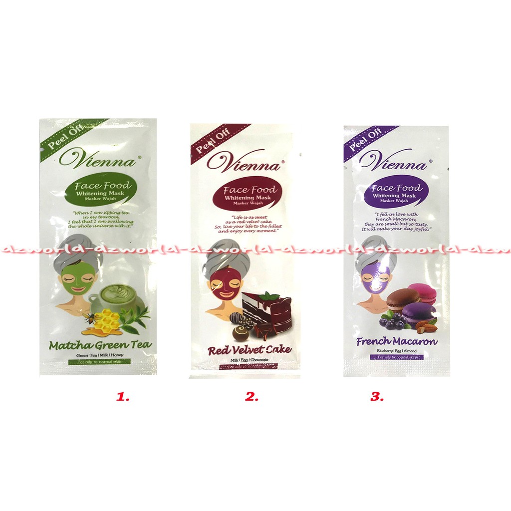 Vienna Face Food Matcha Masker Wajah 15ml tersedia 3 macam varian wewangian