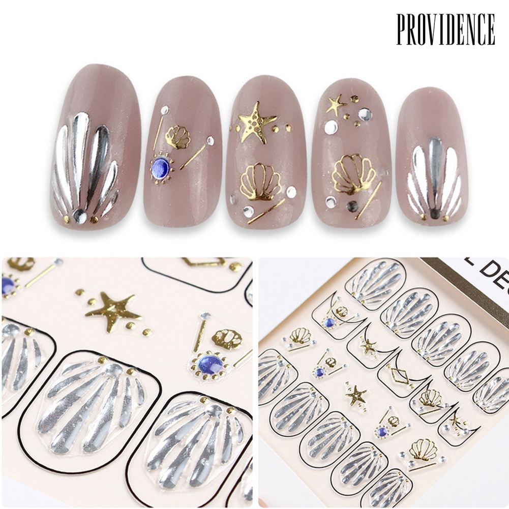 Providence 3D Scallop Starfish Geometric Gilding Nail Art Stickers Decals Manicure Decor