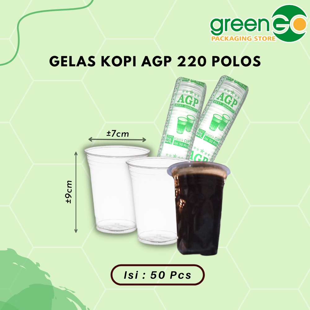 GELAS KOPI PLASTIK 220ML AGP 50PCS MURAH GELAS ES PLASTIK KECIL ANTI PANAS GELAS PLASTIK KECIL NGOPI