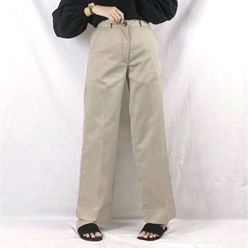 Melva Slit Pants / Celana Kulot Korean style remaja / Celana kulot Haighwaist wanita terbaru tebal