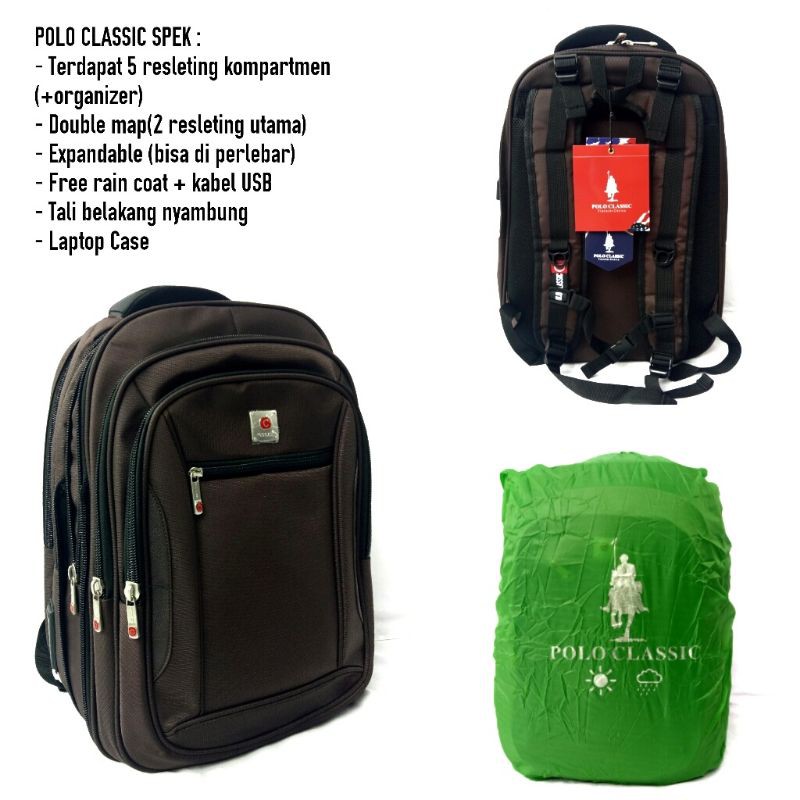 COD TAS RANSEL LAPTOP POLO - POLO CLASSIC 803