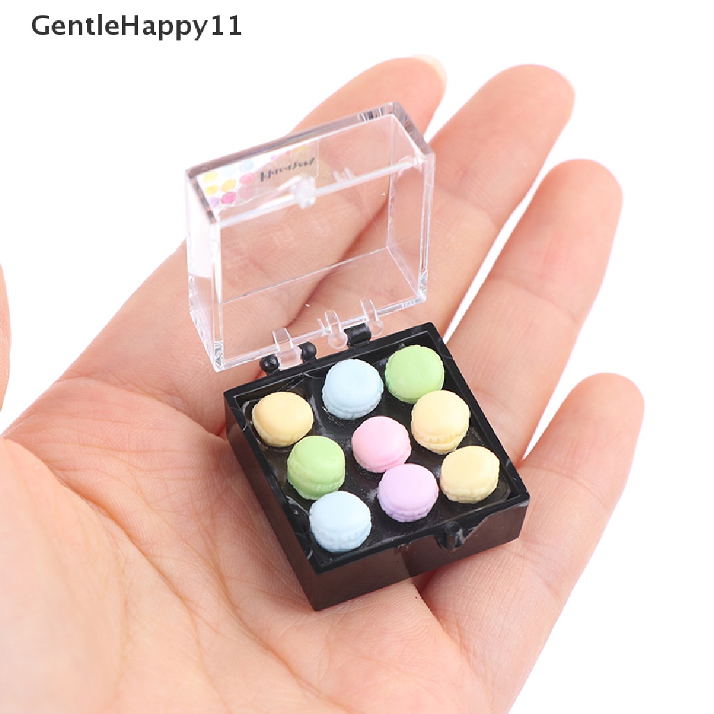 Gentlehappy 1 Set Miniatur Makanan Ringan Macaroon / Teh Dekorasi Dapur Rumah Boneka 1: 12