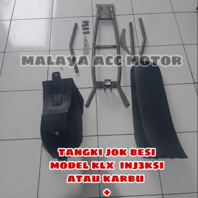 Tangki jok besi trail model klx untuk vixion cb150 ninja  plus rangka belakang model klx universal