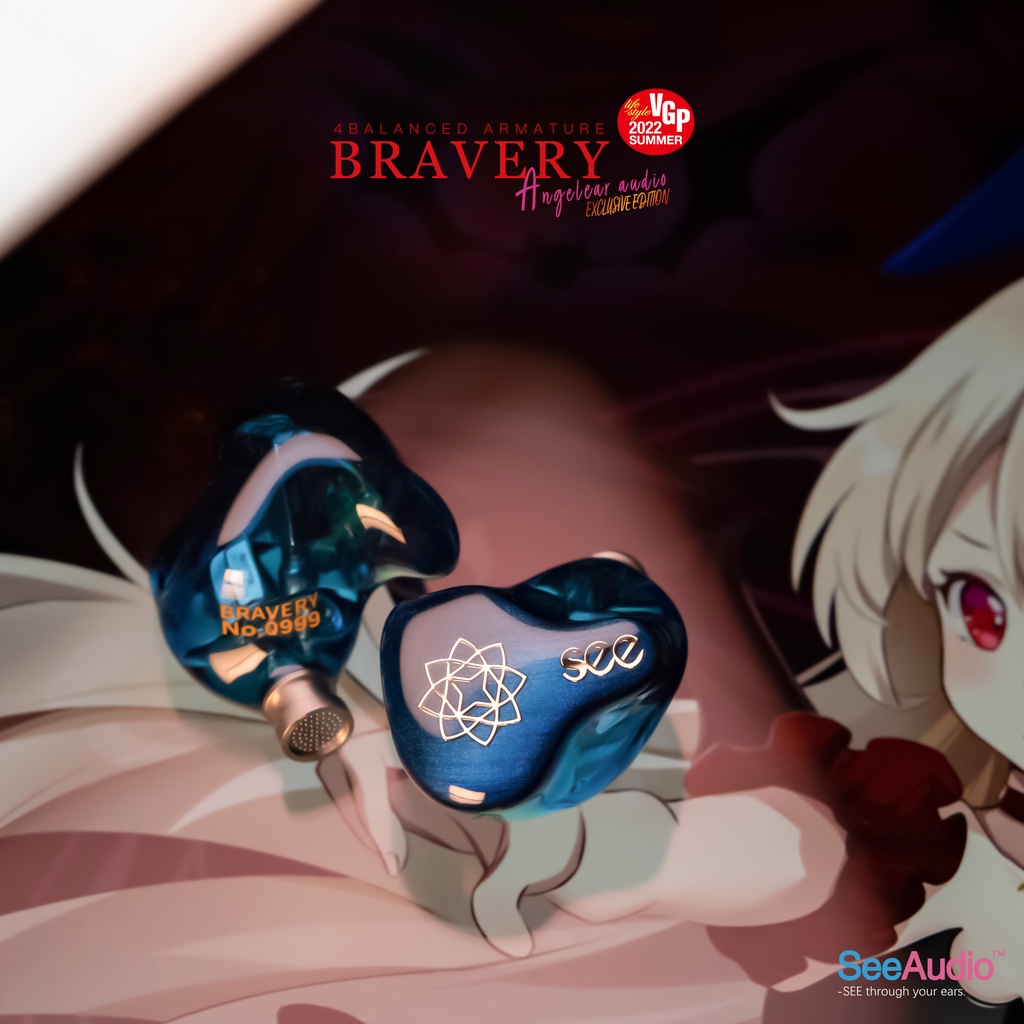 SeeAudio Bravery Edition Aniversary Earphone In Ear Hifi 4 Balanced Armature Warna Biru Navy