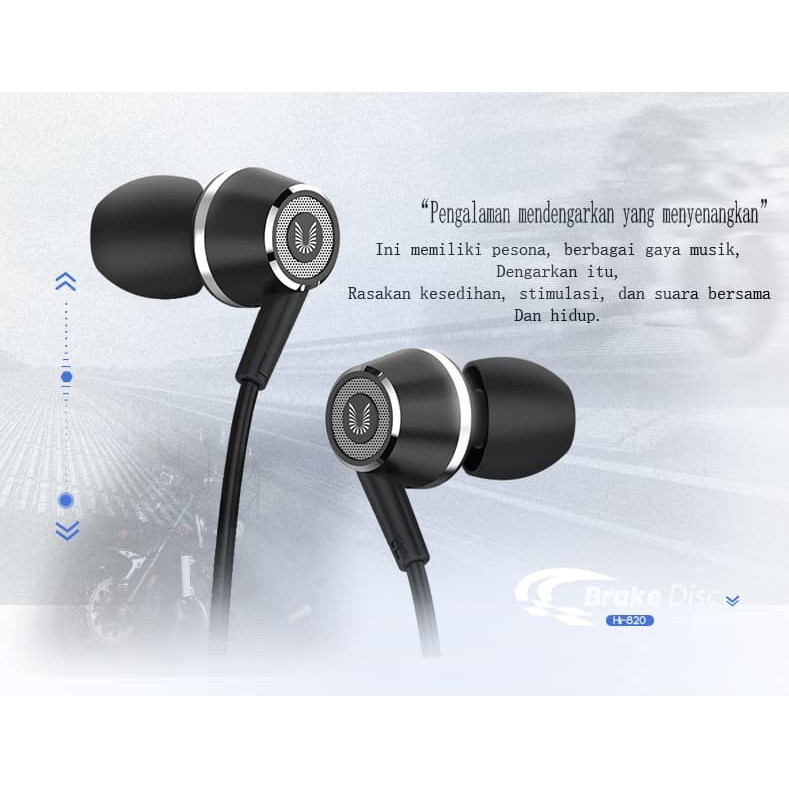 UiiSii 820 stereo Earphone Noise Isolating In-ear Music Earbuds