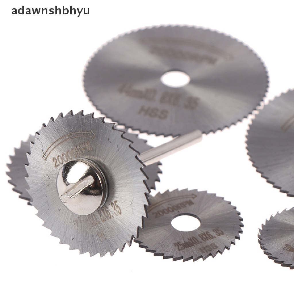 Adawnshbhyu 7Pcs Cutting Disc Mandrel HSS Rotary Circular Saw Blades Alat Cutoff Set