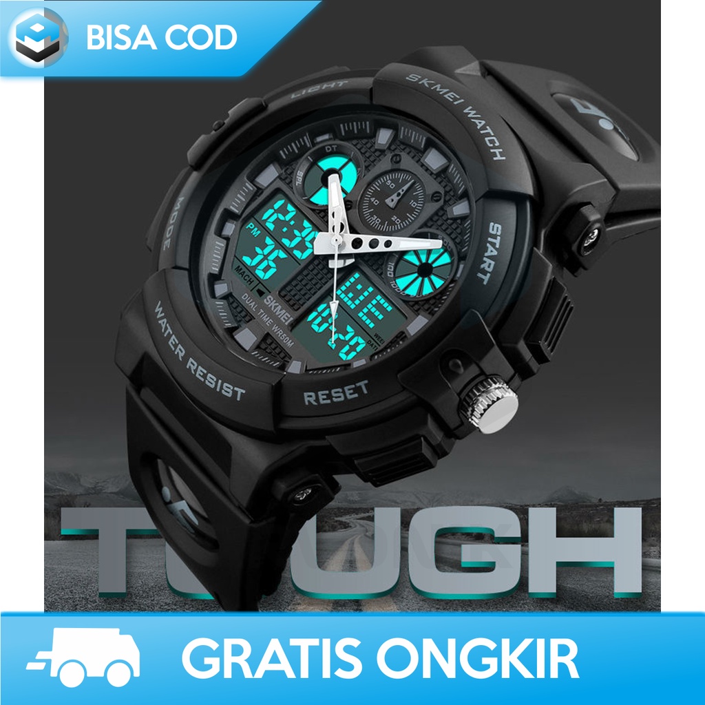 JAM TANGAN ANALOG DIGITAL COWOK SKMEI AD1270 ORI WATER RESISTANT MURAH