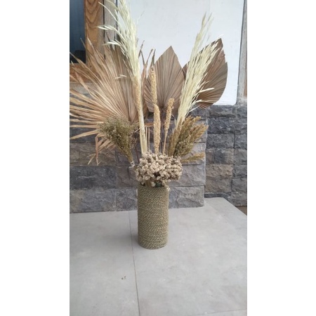 Paket vas dan bunga kering rustic aesthetic