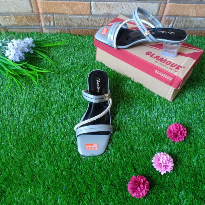 heel kaca 5cm wanita terbaru kekinian