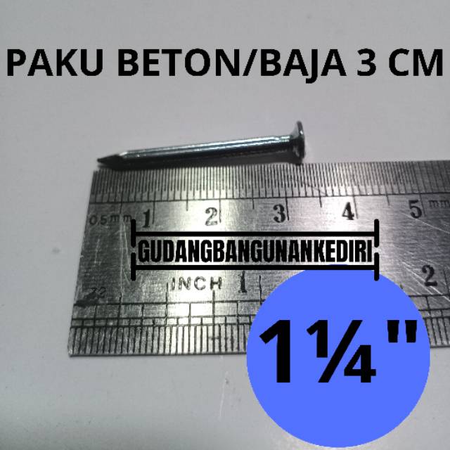 Paku Beton putih 3 cm | paku beton putih 1 1/4 inch | paku baja putih 3 cm | paku baja 1 1/4 inch