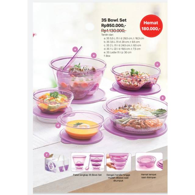 Tupperware 3S Bowl Set
