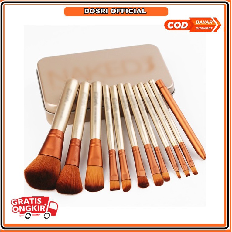 (BISA COD) Kuas Make Up Kosmetik 12 Pcs Brush 12 Set In Tube Pro Rias Murah