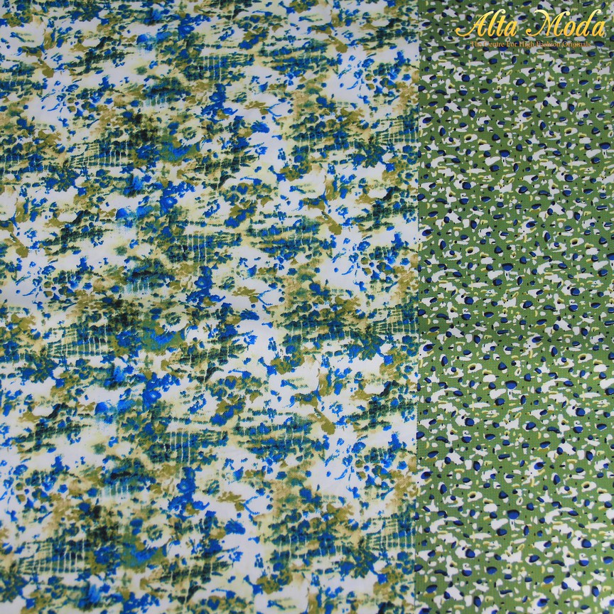 

Alta Moda Cotton Shirting Putih Hijau Motif Biru (1M)