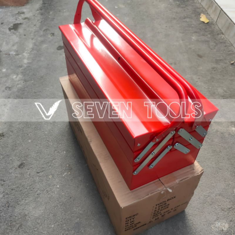 Tempat penyimpanan perkakas kunci kunci bengkel Tool Box besi 3 susun Heavy Duty