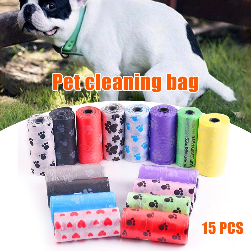 POOP BAG ISI 15 PER ROLL ORGANIK KANTONG SAMPAH / KANTONG TAIK ANJING KUCING PLASTIK PET WASTE BAG