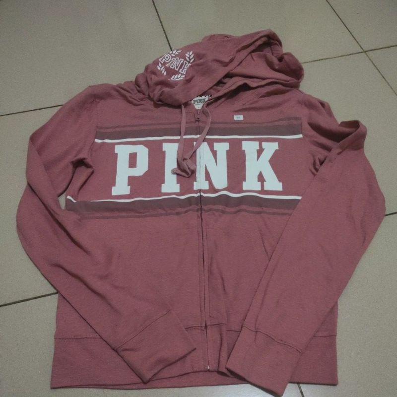 zipper hoodie PINK VICTORIA SECRET second bekas
