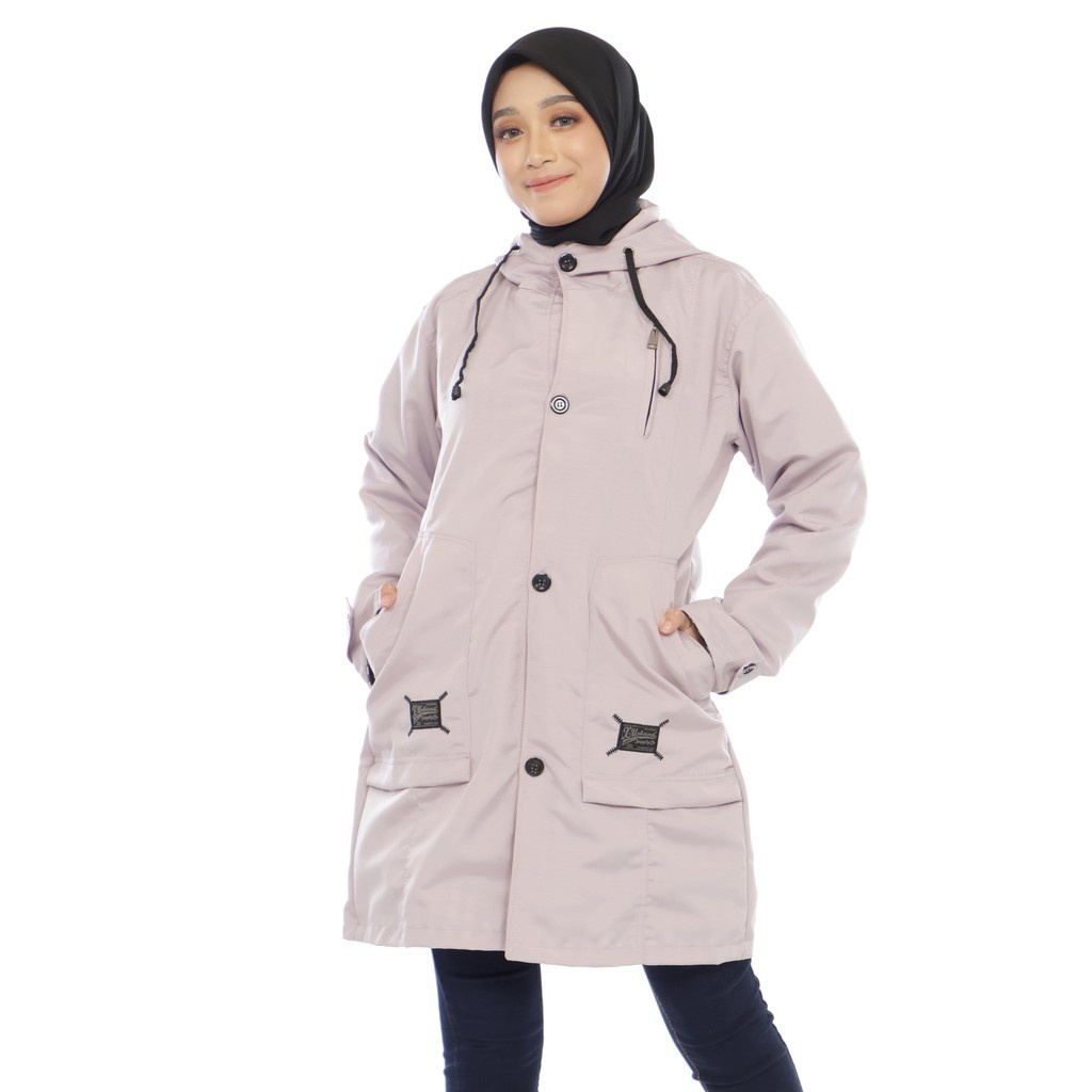 Jaket Parka Wanita Louwie Muslimah Hijaber Hoodie Syari A016