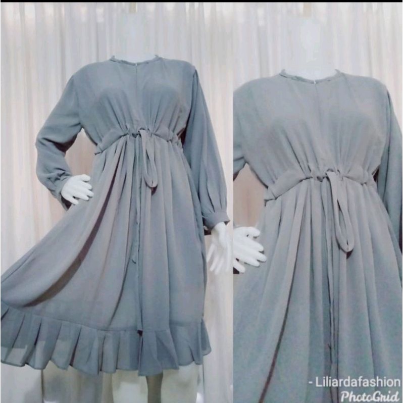 TUNIK SERUT SLETING DEPAN LENGAN PANJANG POLOS BUSUI