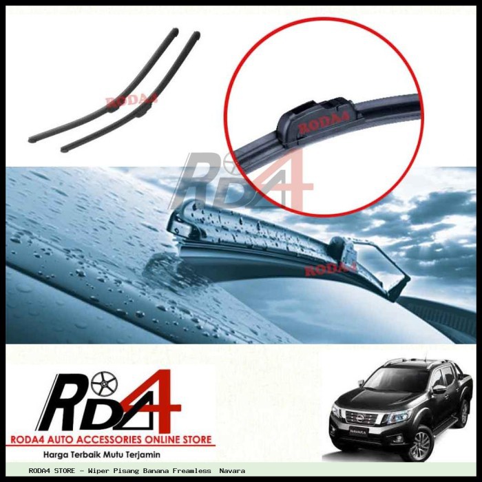 Wiper Mobil Navara 24 19 Frameless Banana 1 Set 2 Pcs