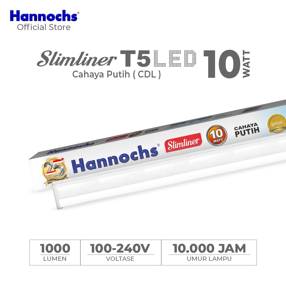 Ready Hannochs Lampu Neon LED Slimliner T5 LED 10 Watt Cahaya Putih