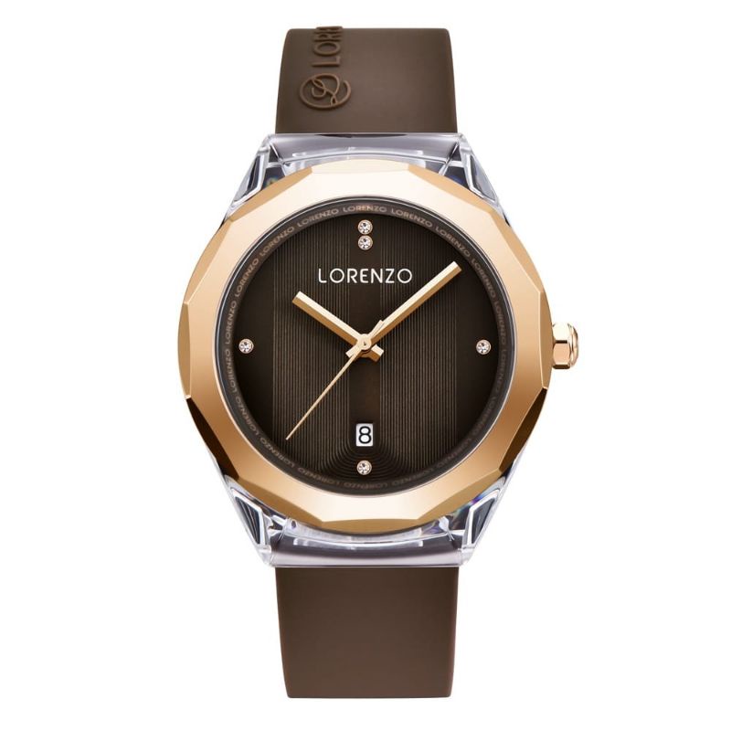 Jam tangan Wanita Lorenzo 7107 Tali Rubber Original
