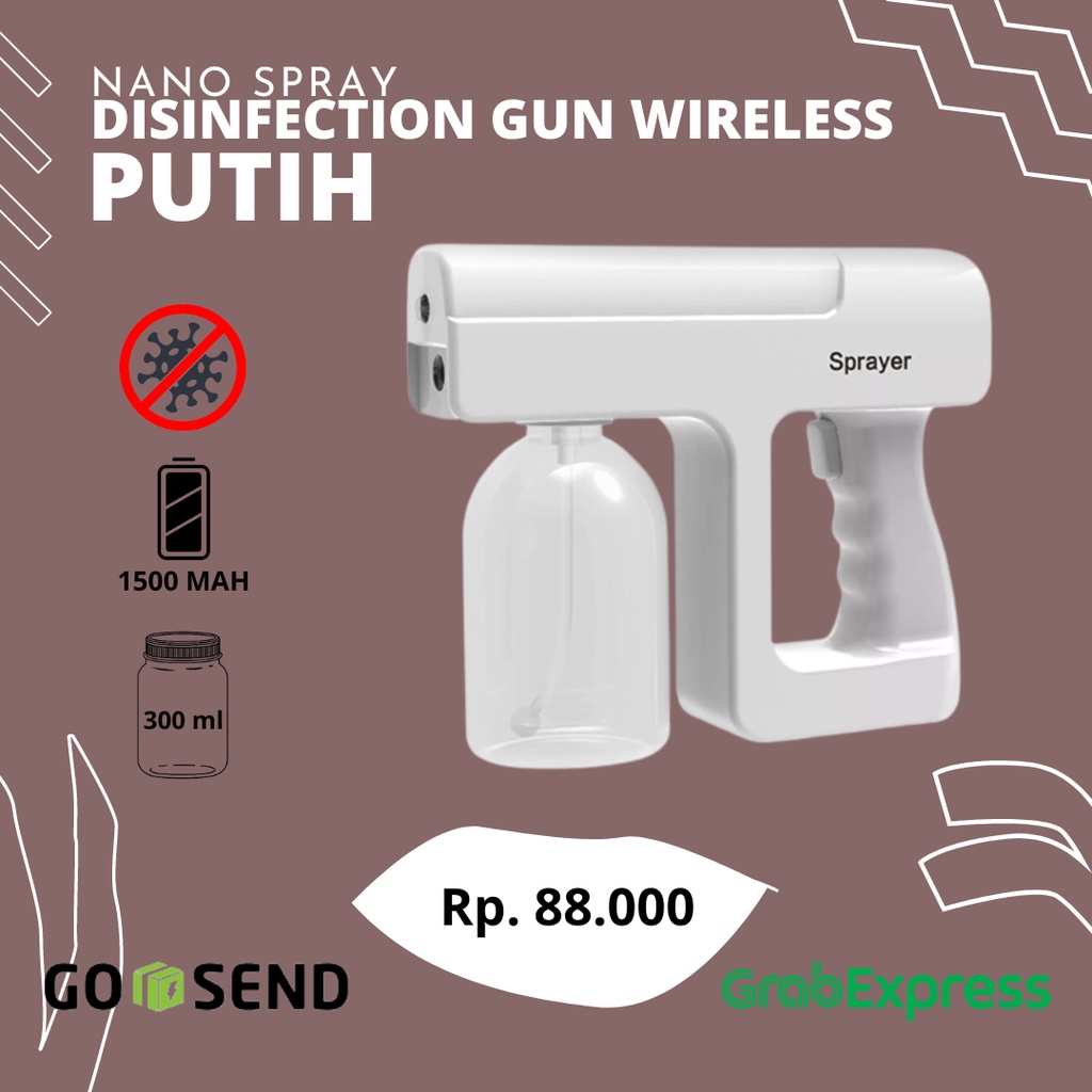 TERMURAH Nano Spray Disinfection Gun Wireless [Putih] KlikVape BISA GRAB/ GOSEND