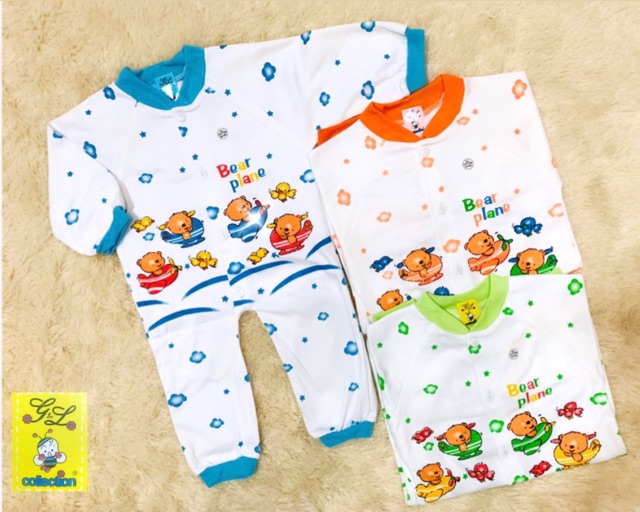 Jumper Panjang Buka Kaki Bayi Newborn 0-3 Bulan Sablon