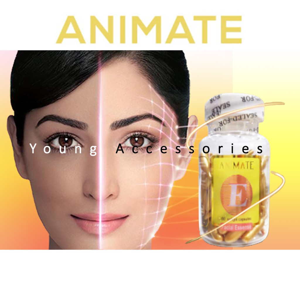 Animate Serum Vitamin E Pemutih Wajah USA isi 60 Softgel Capsule