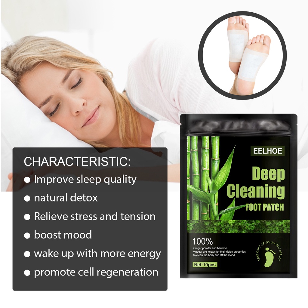 EELHOE Deep Cleaning Foot Patch 10pcs - Koyo Kaki Detox Racun Toksin Detok Kaki