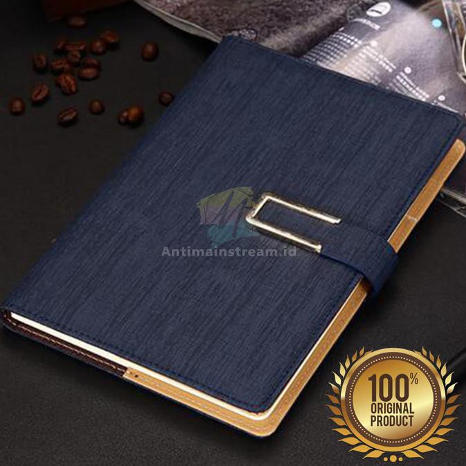 

IREADY STOCKl Notebook Agenda Kulit Ukuran A5 | Buku Catatan Kerja Cover Kulit A5 - Biru Navy ICLl