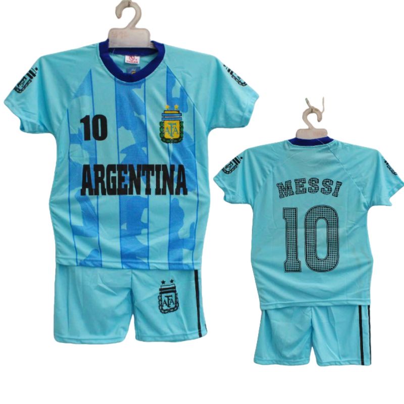 setelan kaos bola Argentina/setelan bola Argentina/baju bola Argentina/setelan futsal/kaos futsal anak