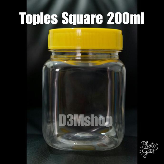 BOTOLU002FTOPLES PLASTIK PET JAR SQUARE 200ML