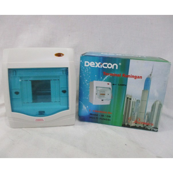 DEXICON BOX MCB 4 Group Multifungsi Bisa IB /OB Terminal Kuningan+Lampu Indicator Auto Clock