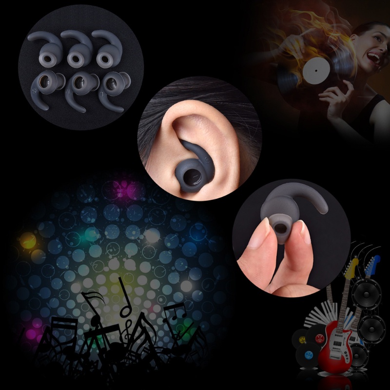 Bt 3pasang Earbuds Cover Universal Silikon Bluetooth-Kompatibel Dengan Kait Telinga Untukjbl REFLECT Sports Earphone