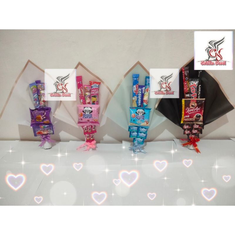 

Snack buket / bouquet 5 macam snack hadiah hampers ulang tahun anak kado snack low budget murah