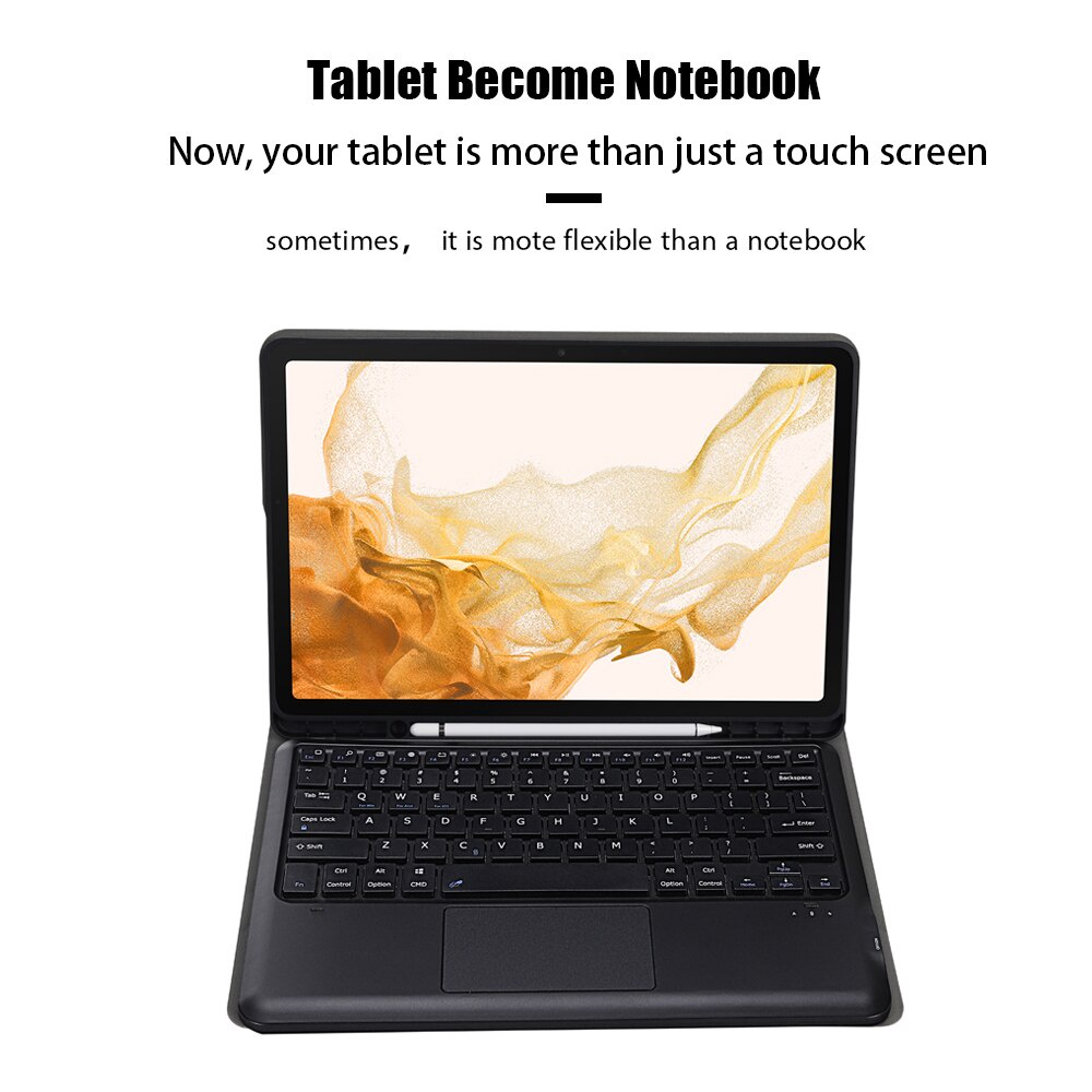 Touchpad Case Keyboard Samsung Tab S8 11 X700 X706 2022 TRIPLEDI Flip Casing Bluetooth Backlit Book 