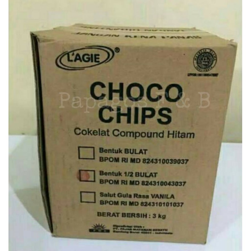 

Lagie Chocolate / Choco / Coklat Chip setengah bulat repck 100 gram