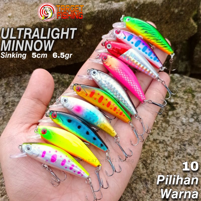 Minnow UL Sinking 5cm 6.5gram - Umpan Casting Ultralight Replika Agile / Savior